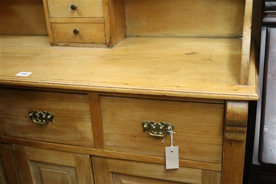 A pine dresser, W.122cm